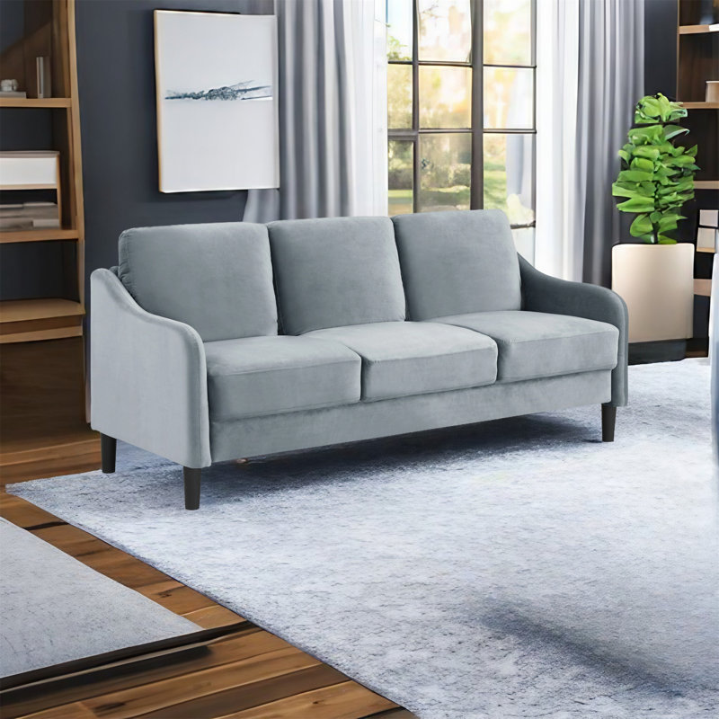73.22" Sofa, Gray Velvet