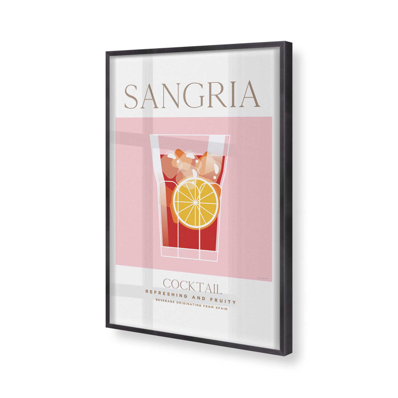 Sangria Cocktail, reproduction d'affiche , H 11,25 po x l 9,25 po, Zinc patiné