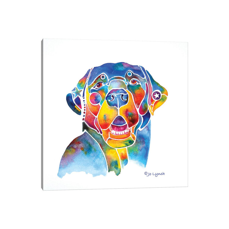 Black Labrador Lab by Jo Lynch - Wrapped Canvas Gallery-Wrapped Canvas Giclée, 45.72 cm H x 45.72 cm W