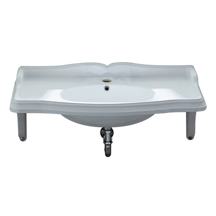 Whitehaus Collection 22'' White Vitreous China Rectangular Wall Mount  Bathroom Sink with Overflow