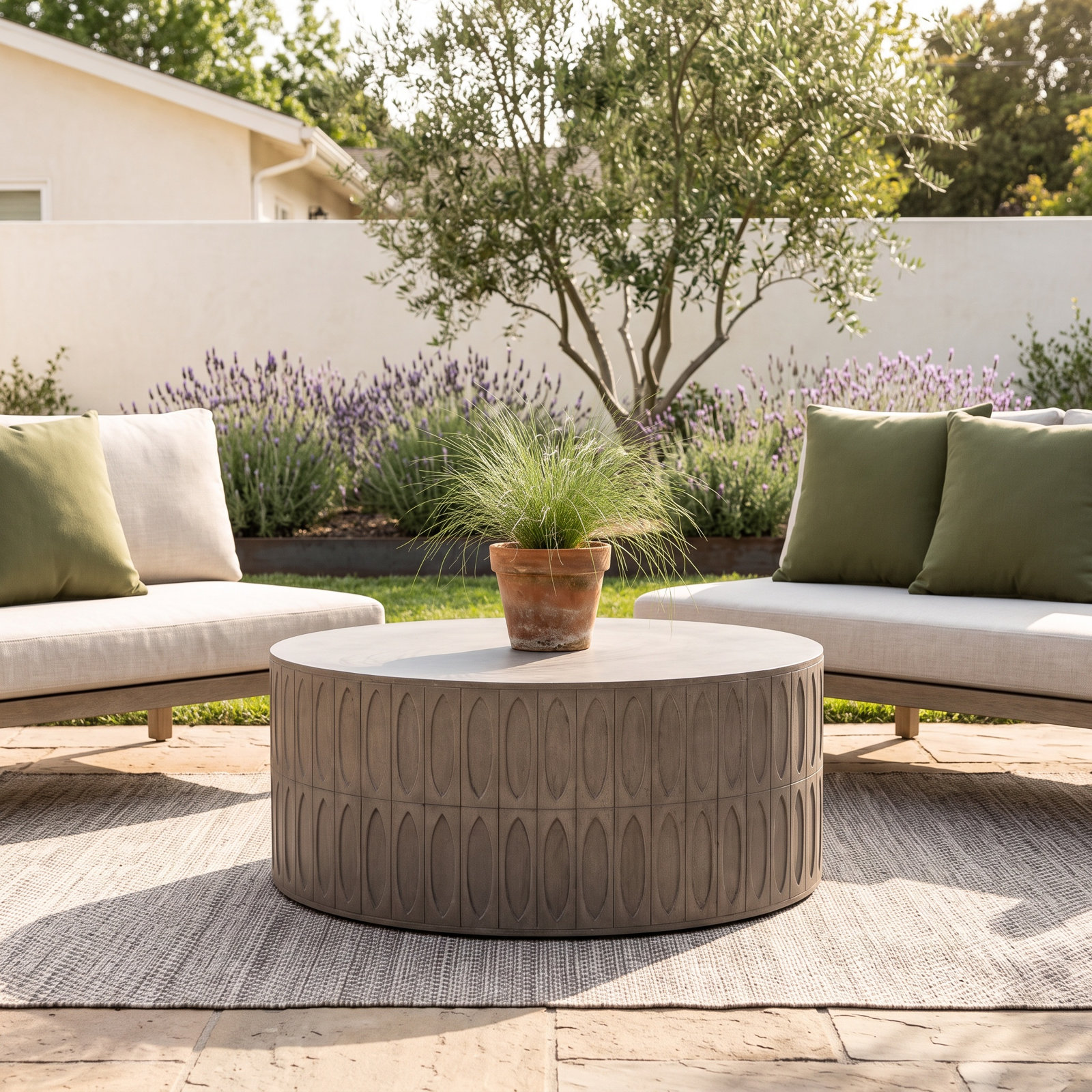 Karelia 42 " Patio Table, Gray Concrete