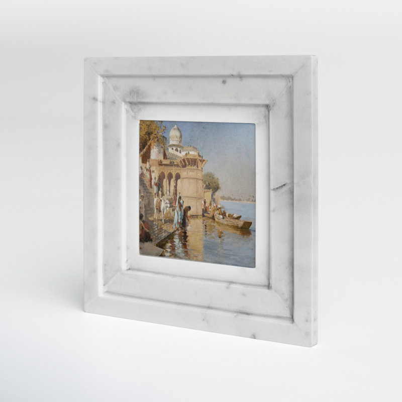 Barrona White Marble 7'' Picture Frame