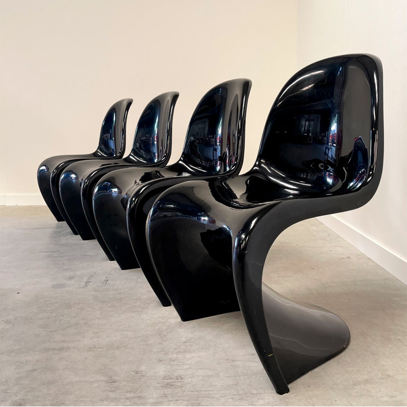 Chaise Penton au fini brillant, Noir, noir, noir, noir