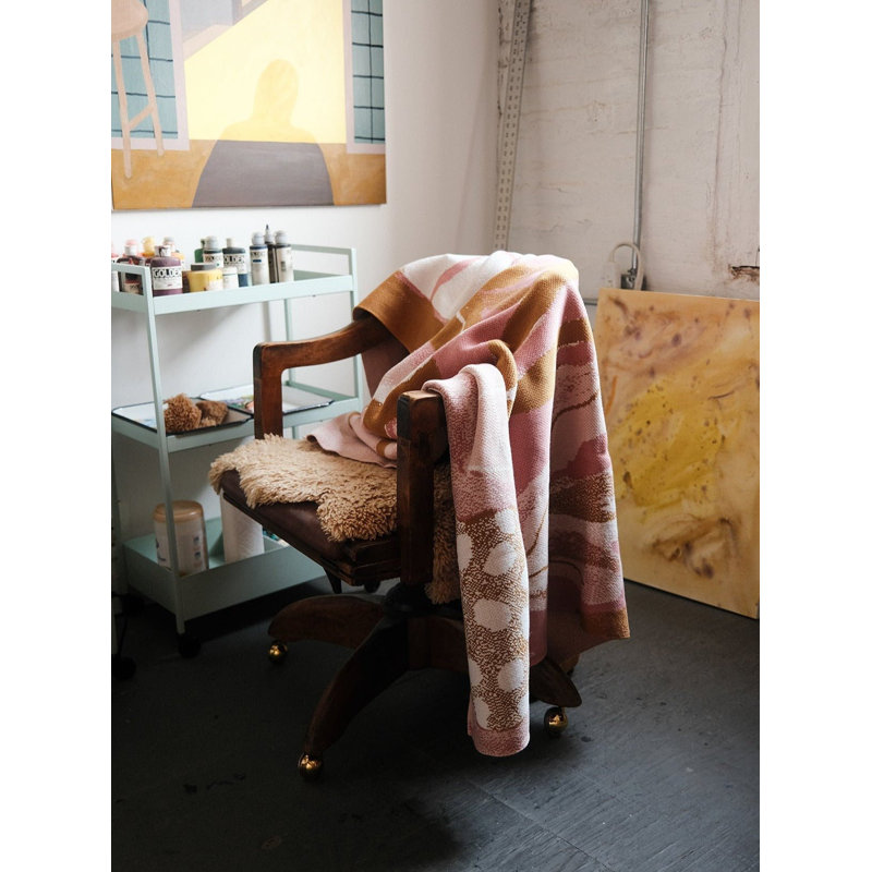 House Plants Throw Blanket, Golden Hour, Organic Cotton