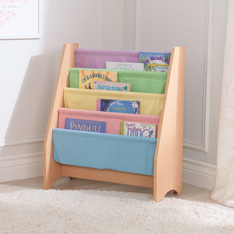 KidKraft Children's Sling Bookshelf Pastel/Nature 60.96 x 29.85 x 71.12cm