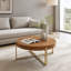 Table basse 33,8 po d'épaisseur rétro moderne avec plateau en bois de sapin et pieds croisés