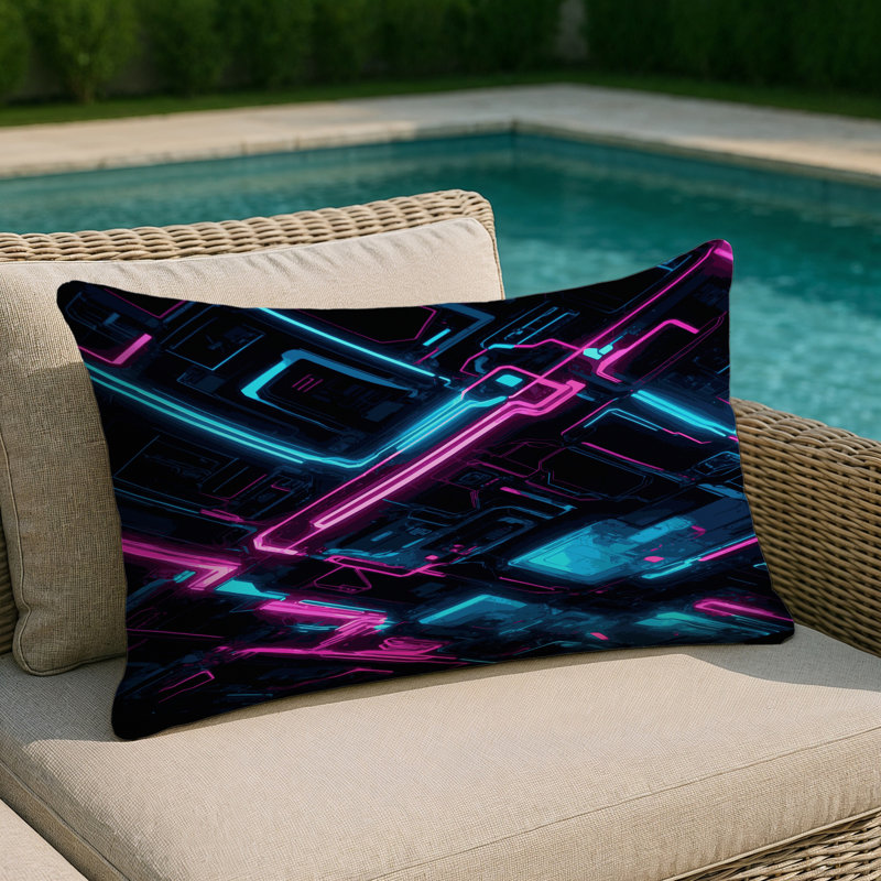 Coussin décoratif d'intérieur et d'extérieur Chroma Dive, Rectangle 14"H x 20"W