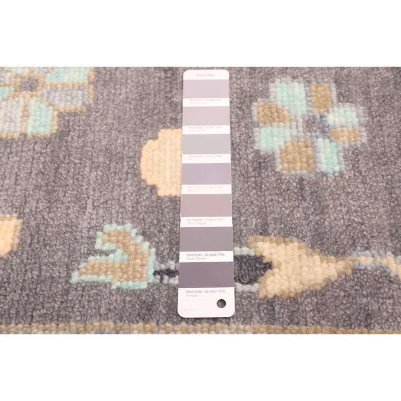 Tapis moderne gris Oushak 10 pi 1 po x 14 pi 1 po