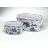 Willow Pattern 2-Piece Pot Planter Set