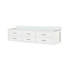Meuble-lavabo double avec comptoir en quartz blanc-273199471
