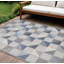 Tapis intérieur géométrique bleu 7 pi x 9 pi résistant aux taches