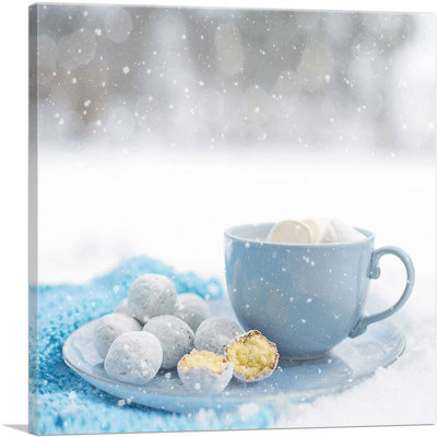«Coffee Cup with Cookies Coffee Shop Decor», reproduction de photo sur toile tendue