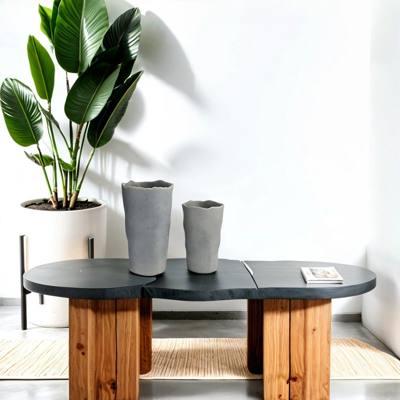 Gray Ceramic Cylinder Vase Set