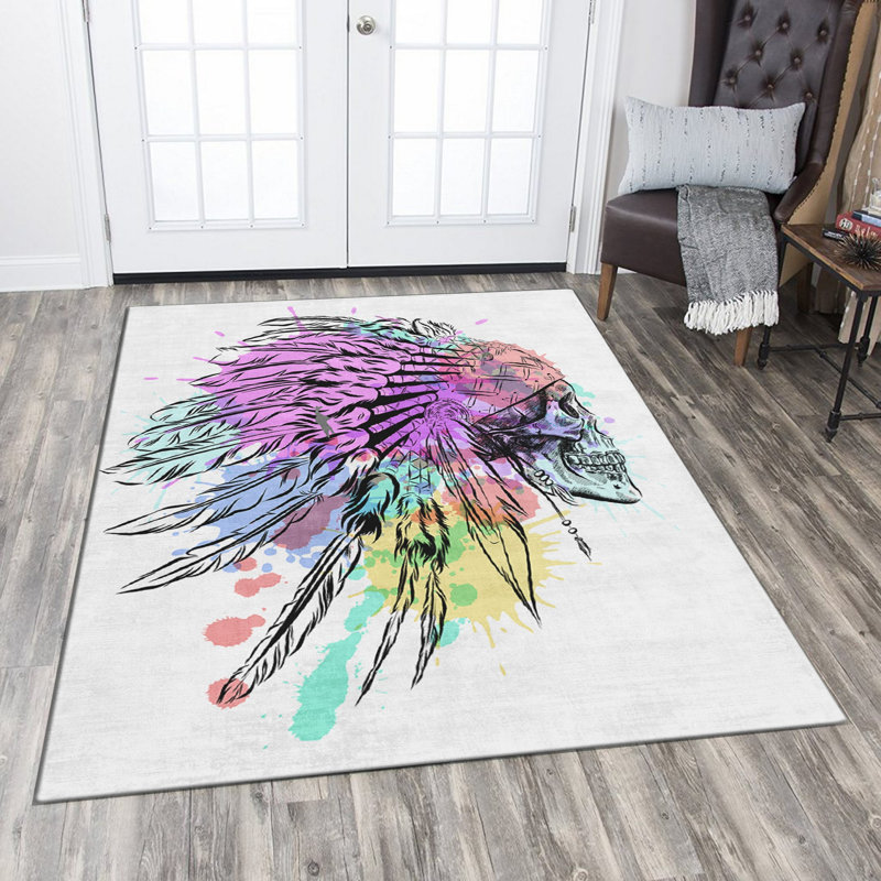 Luxurious Woven Carpet, 4.6 x 7.2 Feet | 100% Polyester, Non-Slip Felt Dot Underside, 0.4 in Pile Height | Machine Washable, Durable Raschel Knitting, Digital Printing | Perfect for Living Room & Bedroom Décor