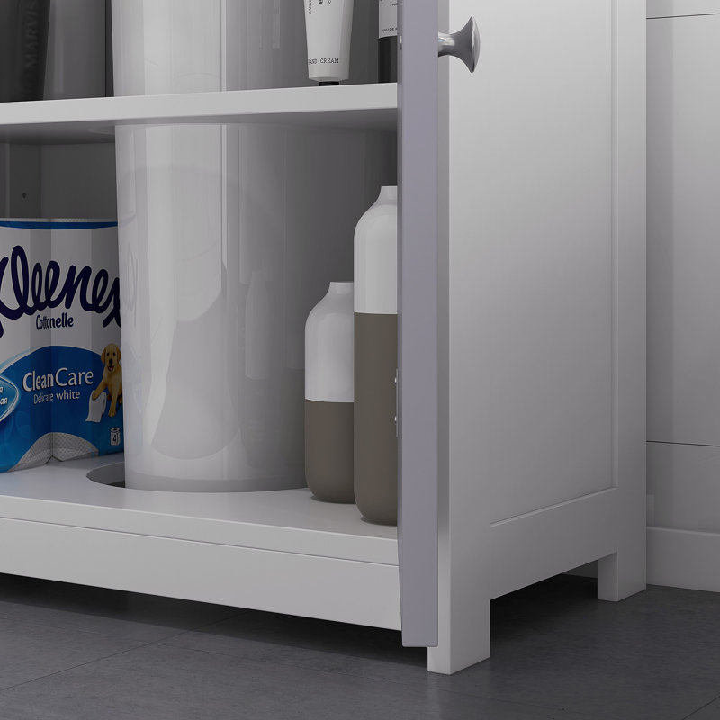 Freestanding Under Sink Cabinet, White/Grey
