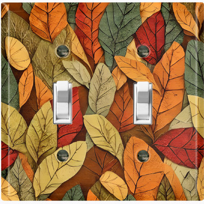 Plaque murale standard à 2 interrupteurs à bascule Autumn Orange