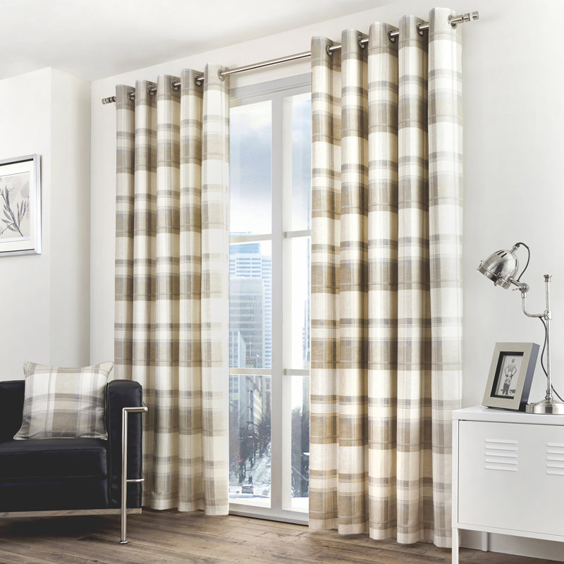 Cotton Sheer Curtain Pair, Nautral, Width 168 x Drop 183 cm