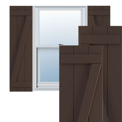 True Fit PVC Joined Board-n-Batten Shutters w/Z-Bar