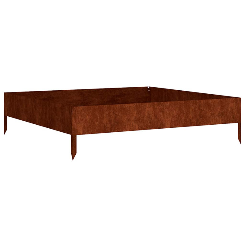  Jardinière pour jardin en acier 100 x 100 x 26 cm Corten