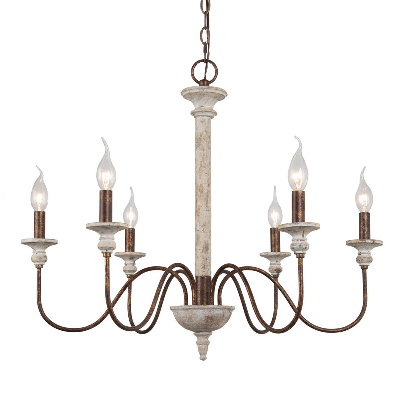 Lustre traditionnel à 6 lumières de style bougie Chenery