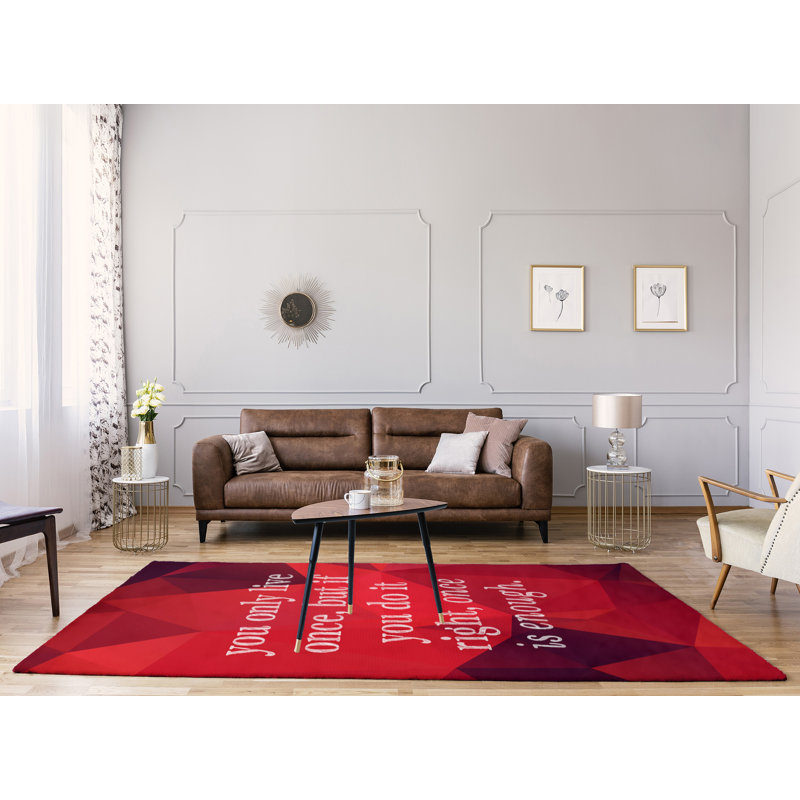 Faux gemme que vous ne vivrez qu’une fois tapis de poly-chenille, Rectangle 5 pi x 7 pi
