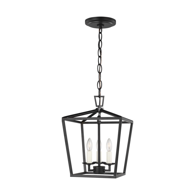 Three Light Mini Lantern, Matte Black