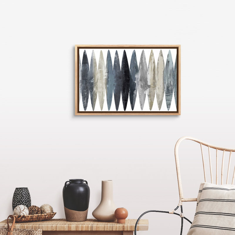 "Abstract Surfboard Gray" par David Moore - reproduction d'art sur toile, Toile avec cadre photo, H 21,25 po x l 31,25 po