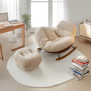 Chaise berçante moderne avec repose-pieds