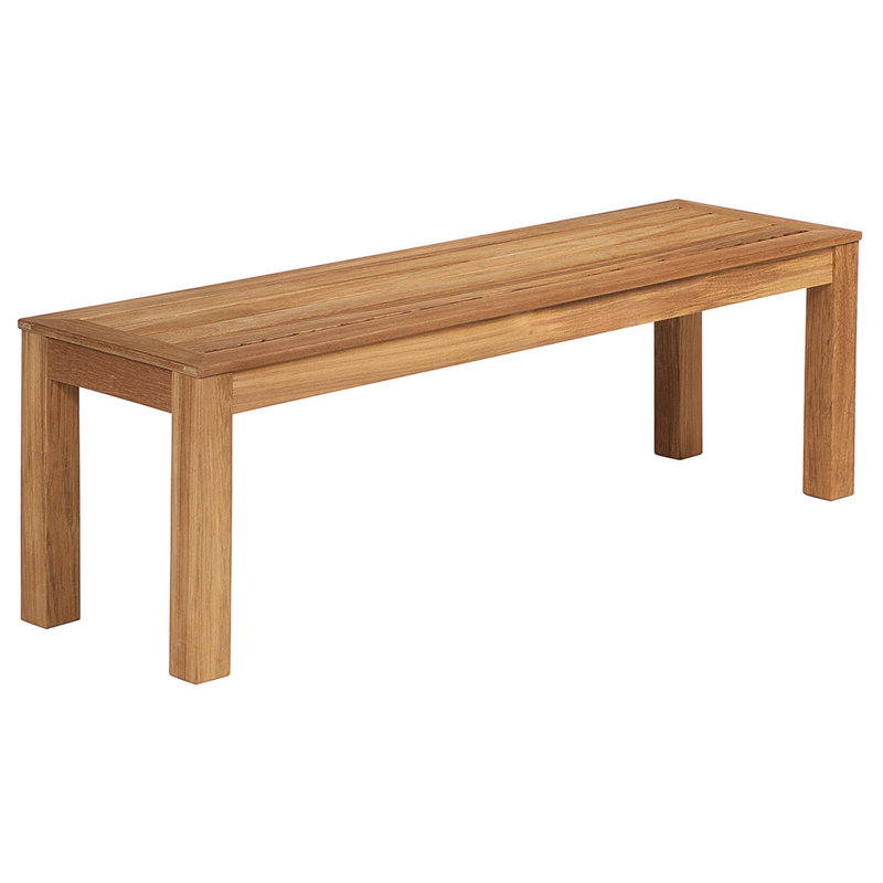 Linear Outdoor Teak Dining Bench, 17" H x 61" W x 16" D