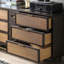 Nine-Drawer Storage Sideboard with Metal Handles