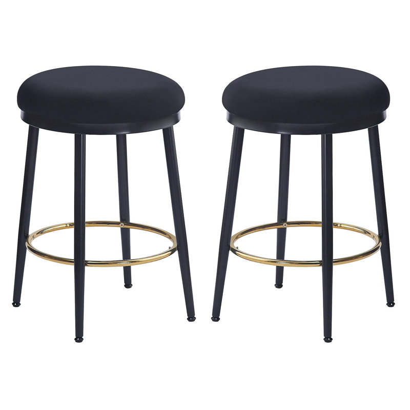 Ensemble de 2 tabourets de comptoir 24,75 po Modern, 2, Noir