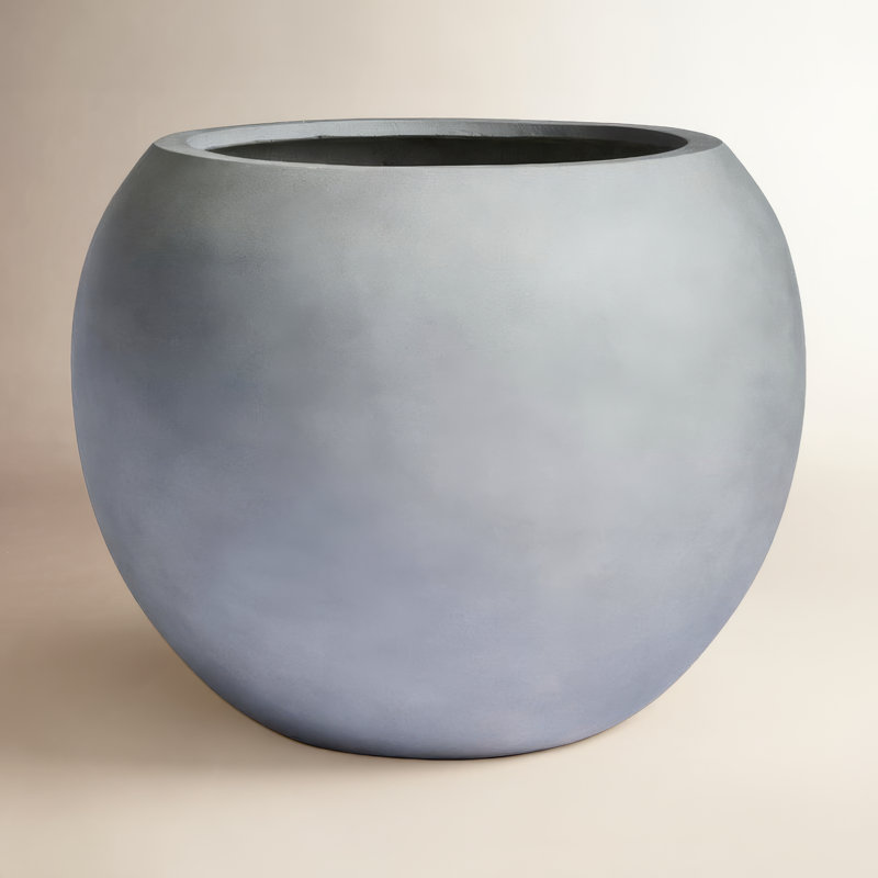Dorlis Fiberstone Pot Planter, Gray, 13.5" H x 17" W x 17" D