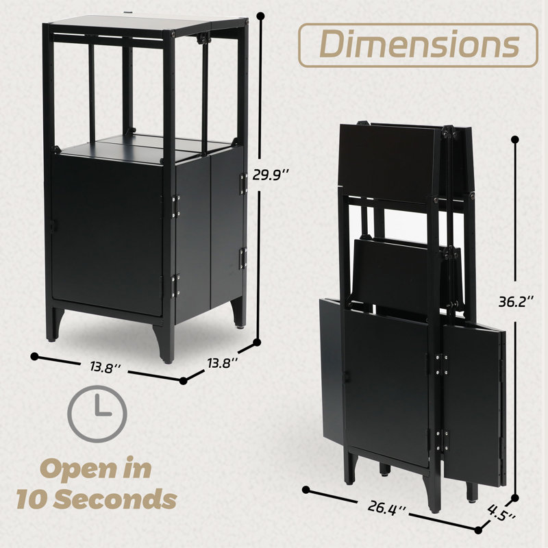 Armoire d'appoint vintage à 1 porte de 13,8 po de largeur Vintage, Noir
