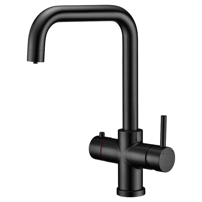 Tribezi Touchless Twin Lever Monobloc Tap, Black