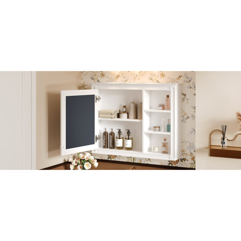 Armoire à pharmacie moderne avec miroir, fabrication en MDF, idéale pour les salles de bain
