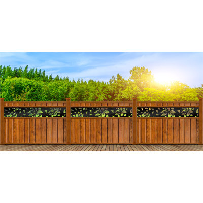 Hibiscus Aluminum Laser-Cut Fence Topper  – Powder-Coated Outdoor Metal Wall Art, Decorative Garden Fence Privacy Divider