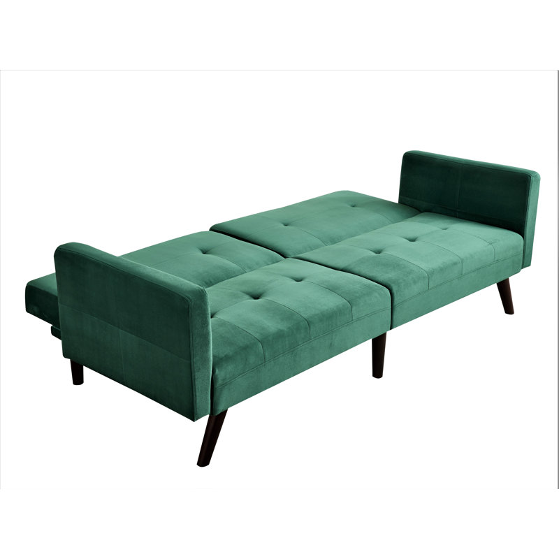 Osbaldo Reclining Sofa Bed, Green Velvet