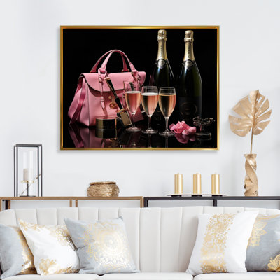 " Pink Fashion Bag & Champagne II "