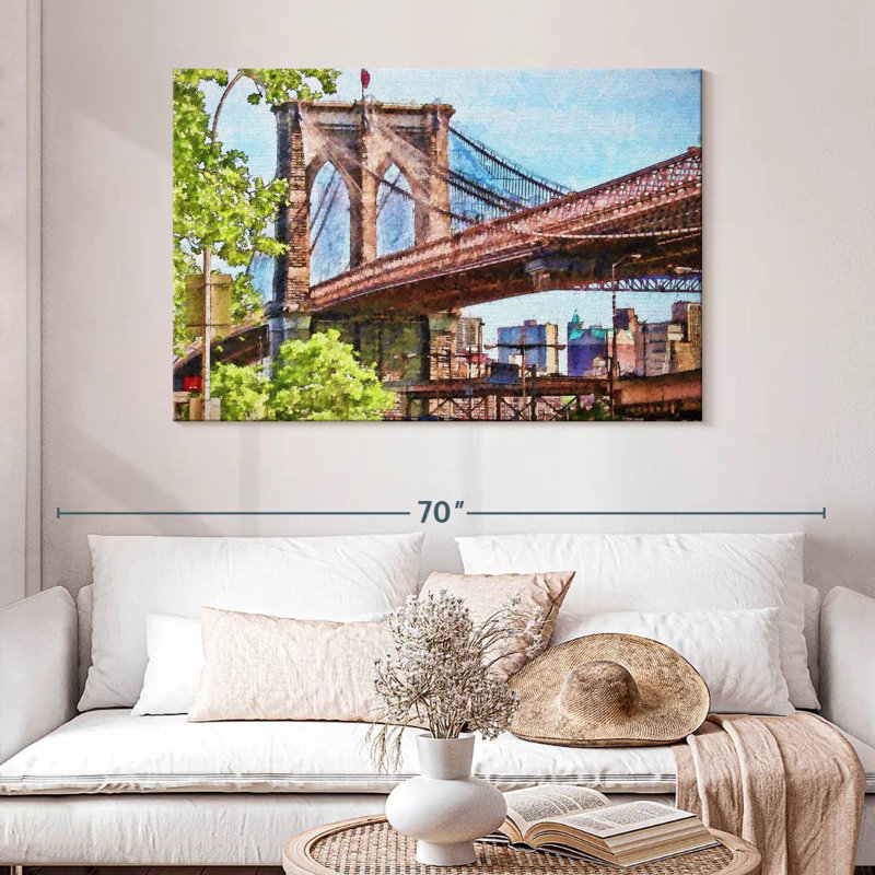 Rorry Brooklyn Bridge Calm Skyline, 32" H x 48" W