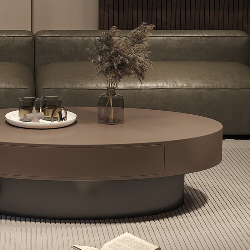 Table basse moderne et simple ovale, Café, H 13 po x L 51,2 po x l 33,5 po