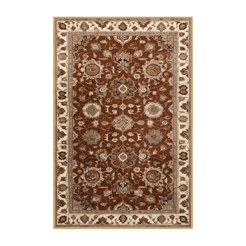 Tapis brun lavable à la machine, Rectangle de 5 pi x 8 pi
