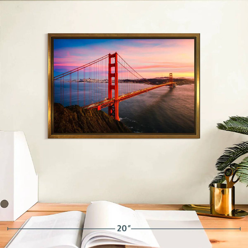 Golden Gate, Cadre flottant doré, 13 po x 9 po