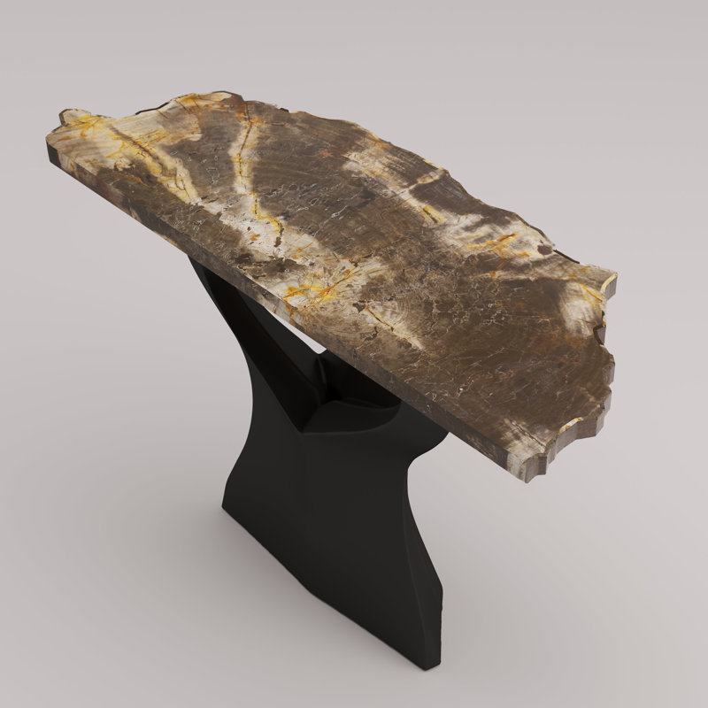 Arboresce Live-Edge Petrified Wood Console Table