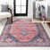 Lesandra Geometric Medallions Machine-Washable Terracotta/Navy Rug
