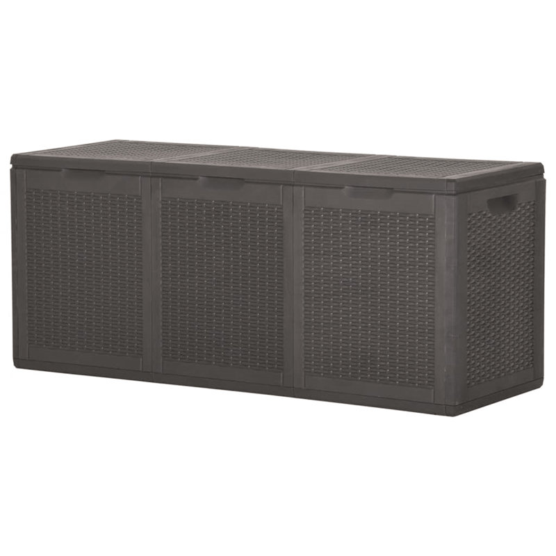 Dakota Fields Asdulah 118.5cm W 270L Water Resistant Polypropylene Deck Box, Black