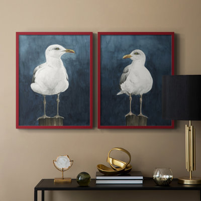 «Night Gull I», reproduction encadrée de qualité supérieure - prête à être accrochée - aucun clou requis - aucun clou requis