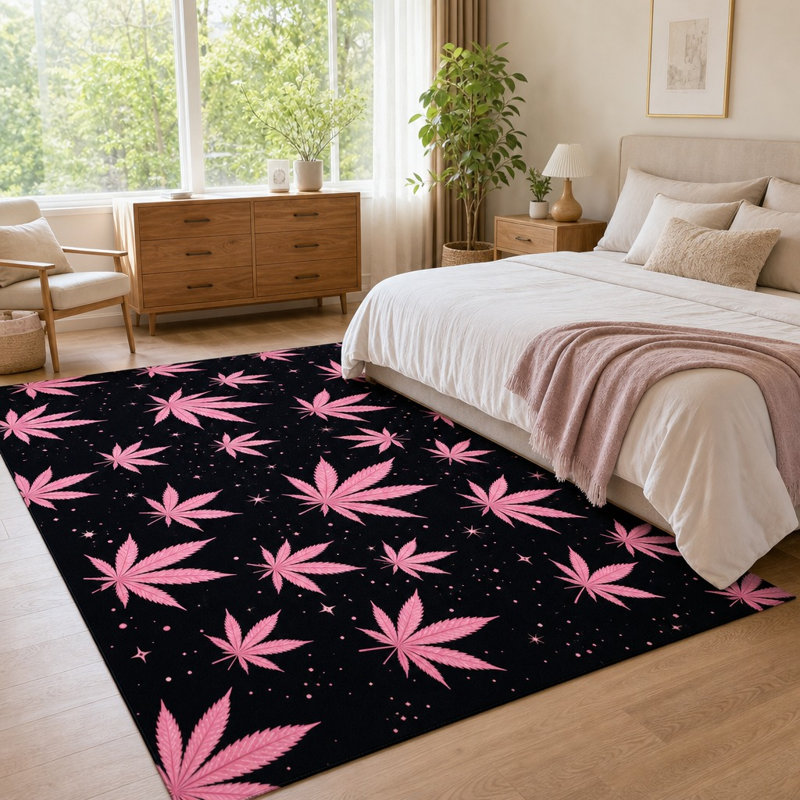 1Pcs Motif de feuilles de marihu, W55 * L78,7 po * 1 pièce