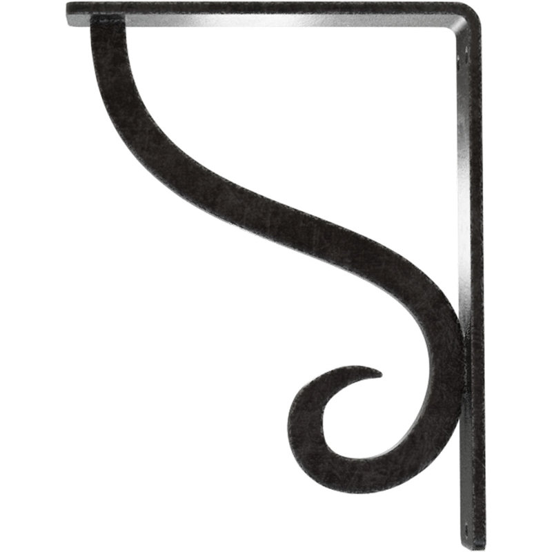 Support simple en fer forgé Ashford, H 8 po x l 1,5 po x P 5,5 po, Étain antique