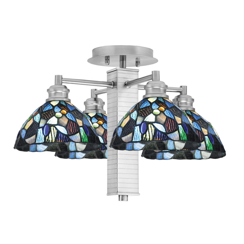 Plafonnier semi-encastré avec verre 7 po Edge, Nickel brossé