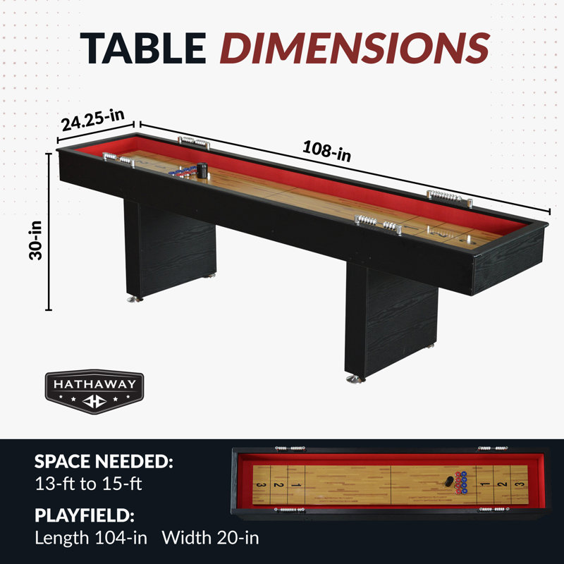Table récréative de jeu de palets de 9 pi Avenger